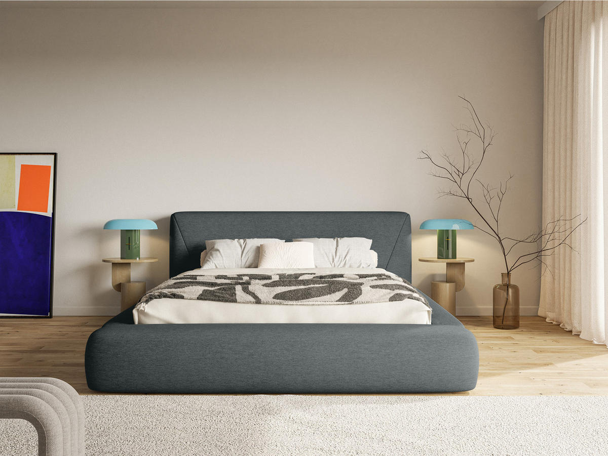 POLSTERBETT Vemmo 180x200 cm, Dunkelgrau - Dunkelgrau, Textil (180/200cm) - Fedve