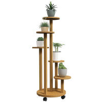 BLUMENTREPPE DE-12159 5-stufig, rund, Bambus Natur - Naturfarben, Naturmaterialien (33/90/33cm) - ComfortXL