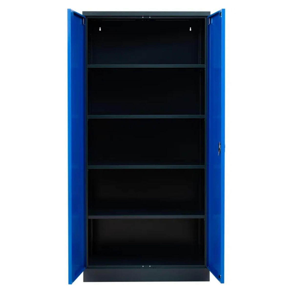 STAHLSCHRANK Bee mit 5 verzinkten Fachböden 195x92x42 cm Korpusfarbe Anthrazit Frontfarbe Enzianblau - Blau, Metall (92/195/42cm)