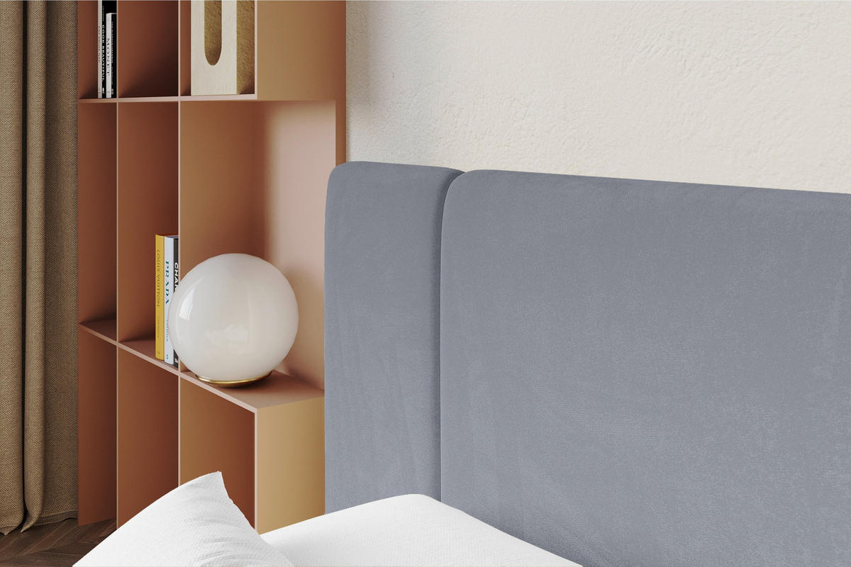POLSTERBETT mit Bettkasten und Lattenrost, Bett mit Matratze H3/H4 - NILO 140x200 Grau - Grau, Holzwerkstoff/Textil (140/200cm) - ALTDECOR