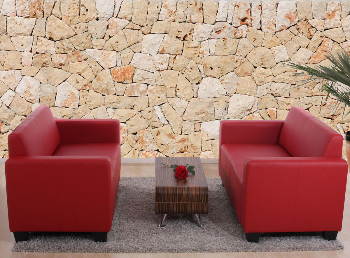 SOFA-GARNITUR Rot - Rot, Textil (136/76/72cm) - MCW
