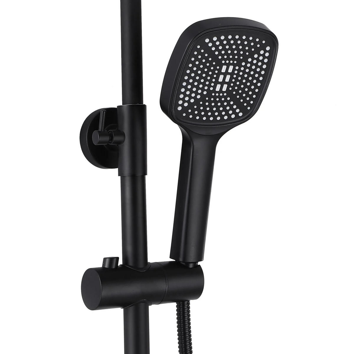 DUSCHGARNITUR Rea Storm Black Matt - Schwarz, Metall (30/144/45cm) - REA