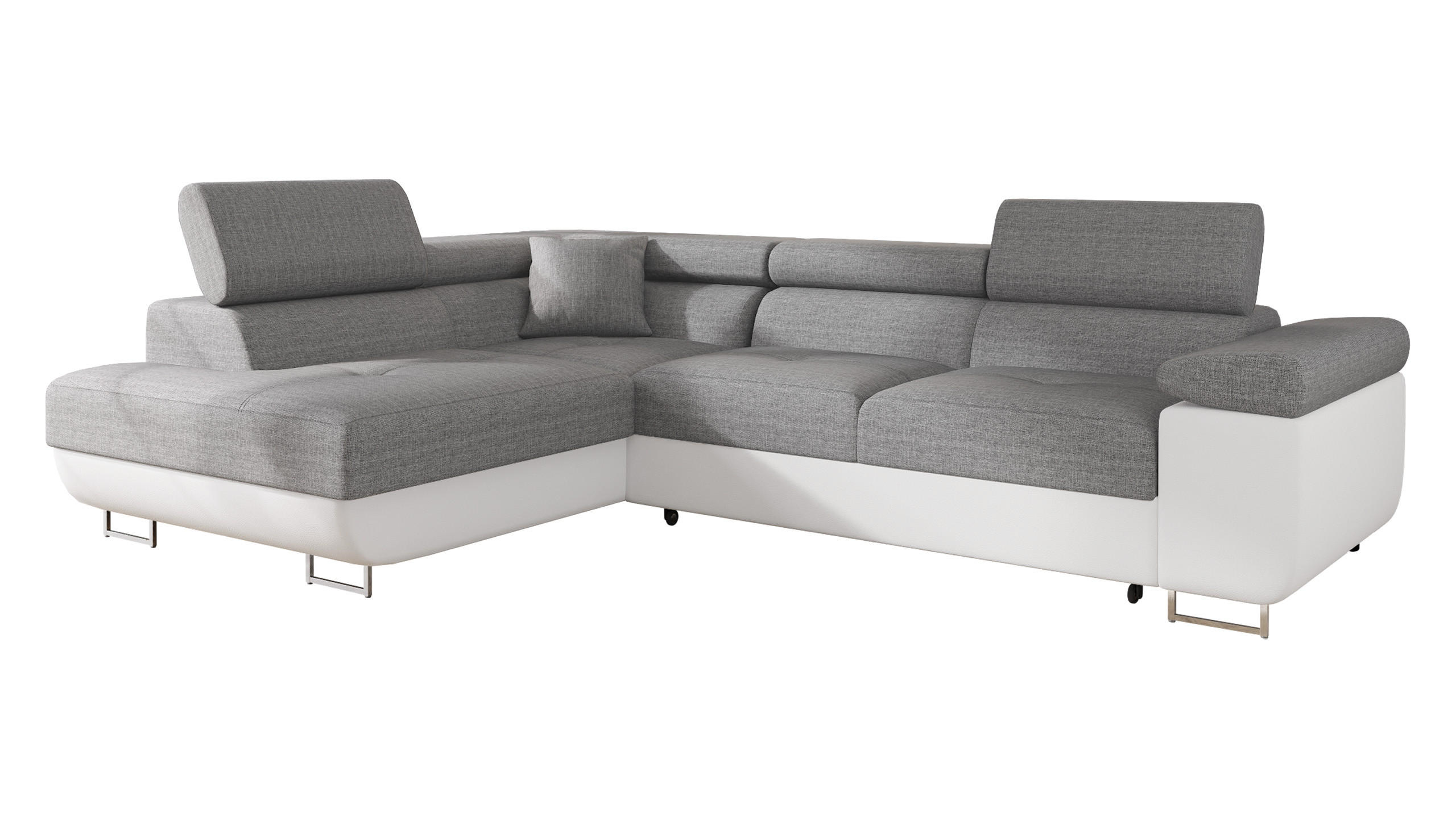 ECKSOFA Torezio, Seite: Links - Weiß, Holz/Textil (274/203cm) - MIRJAN24