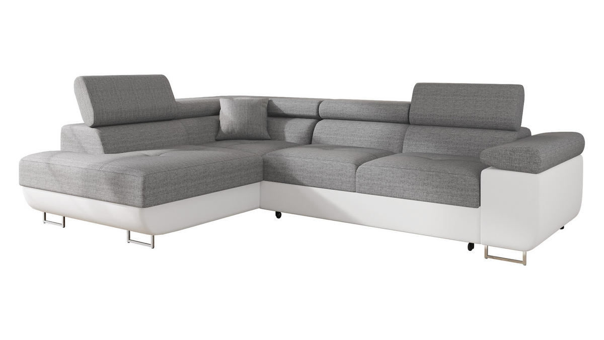ECKSOFA Torezio, Seite: Links - Weiß, Holz/Textil (274/203cm) - MIRJAN24