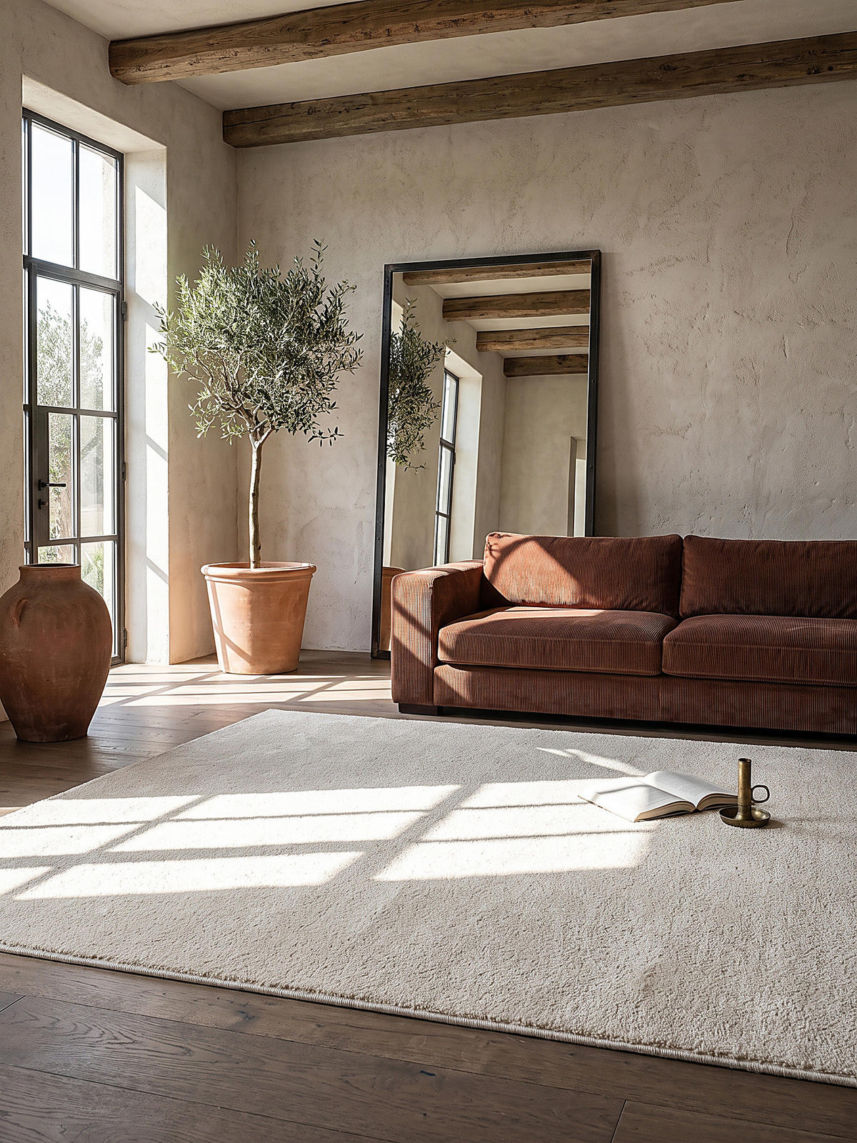 HOCHFLORTEPPICH Uni BORMIDA Polypropylen Creme 160 x 230 cm - Beige, Textil (160/230cm) - KADIMA DESIGN