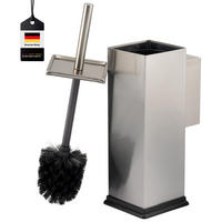 WC-GARNITUR inkl. Wandhalterung - Edelstahlfarben, Metall (10/39/14.5cm) - bremermann