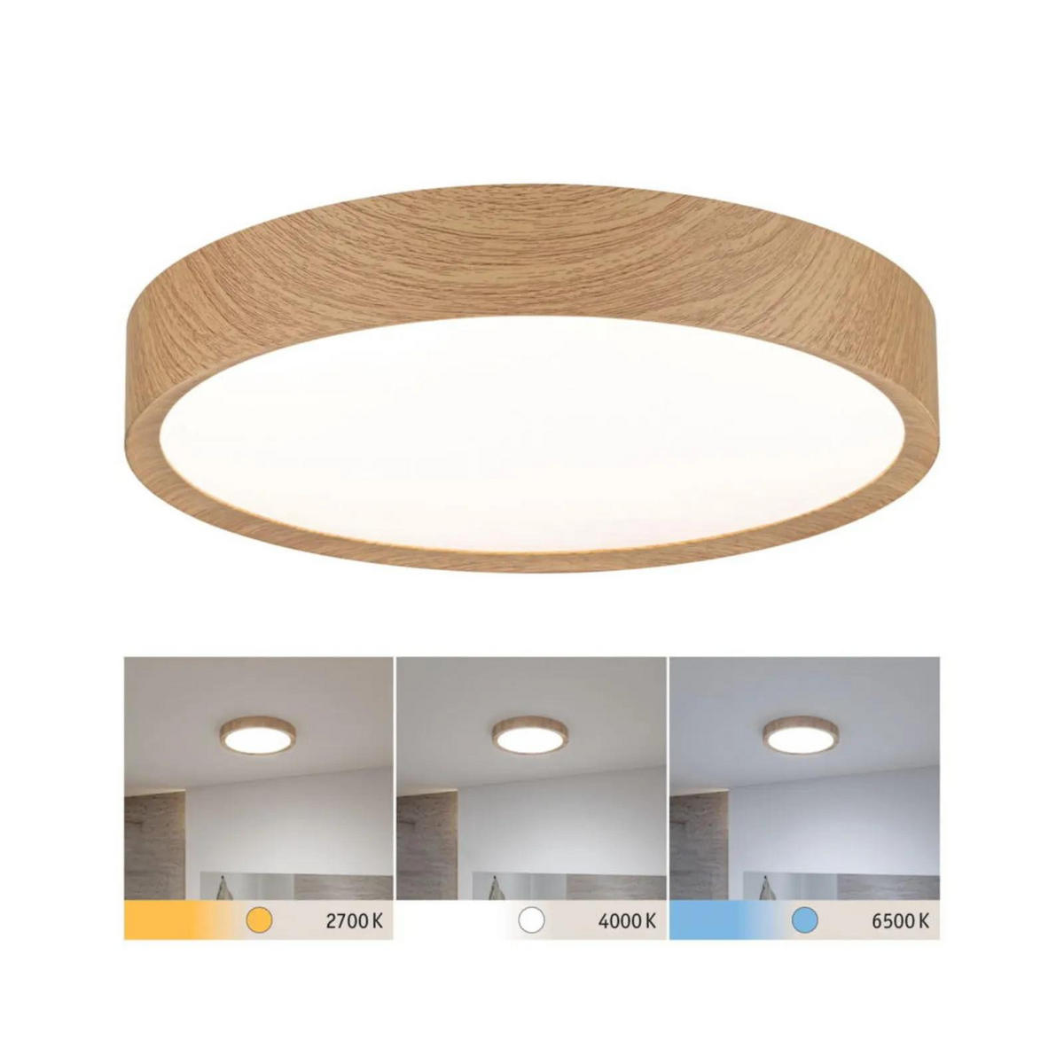 BADEZIMMER DECKENLEUCHTE - Hellbraun, Kunststoff (16.7/16.7/6.4cm) - Paulmann