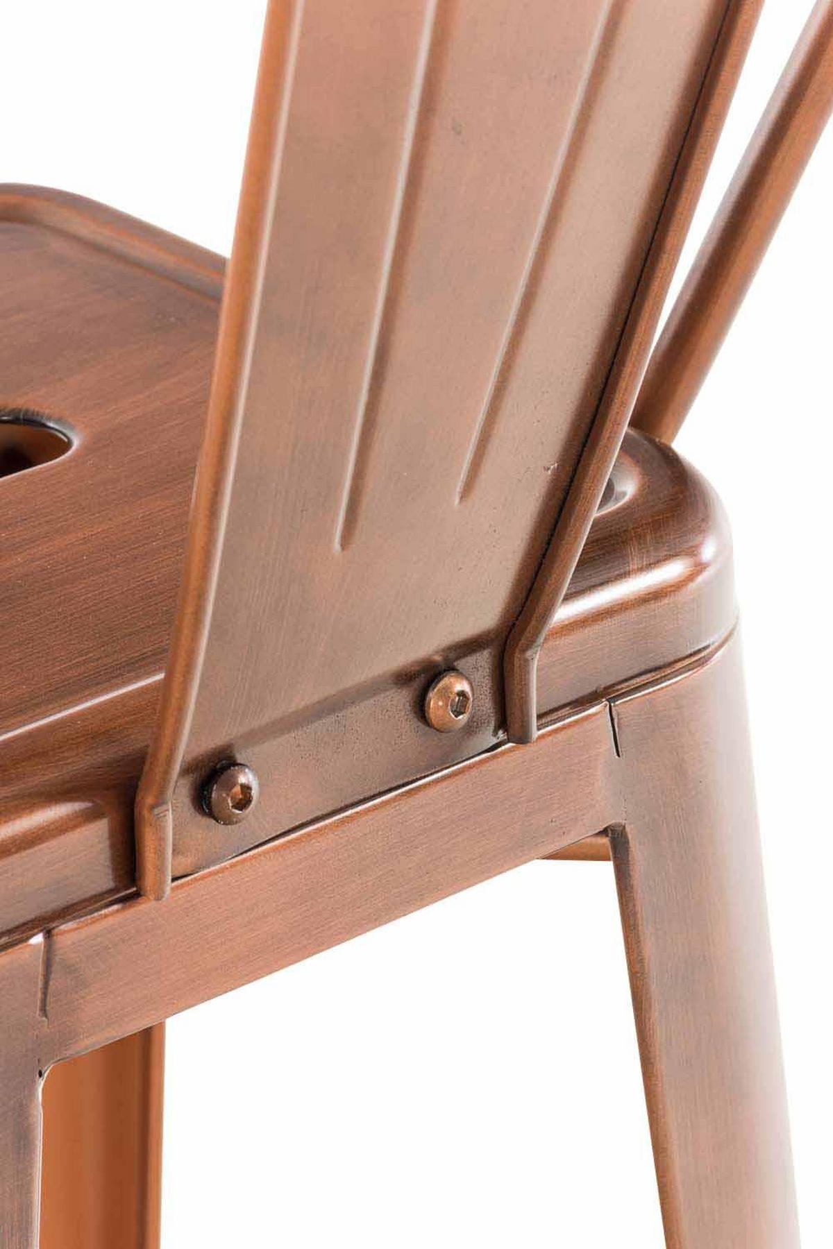 BARHOCKER Metall kupfer - Eukalyptusholzfarben/Kupferfarben, Metall (44/115/52cm) - CLP