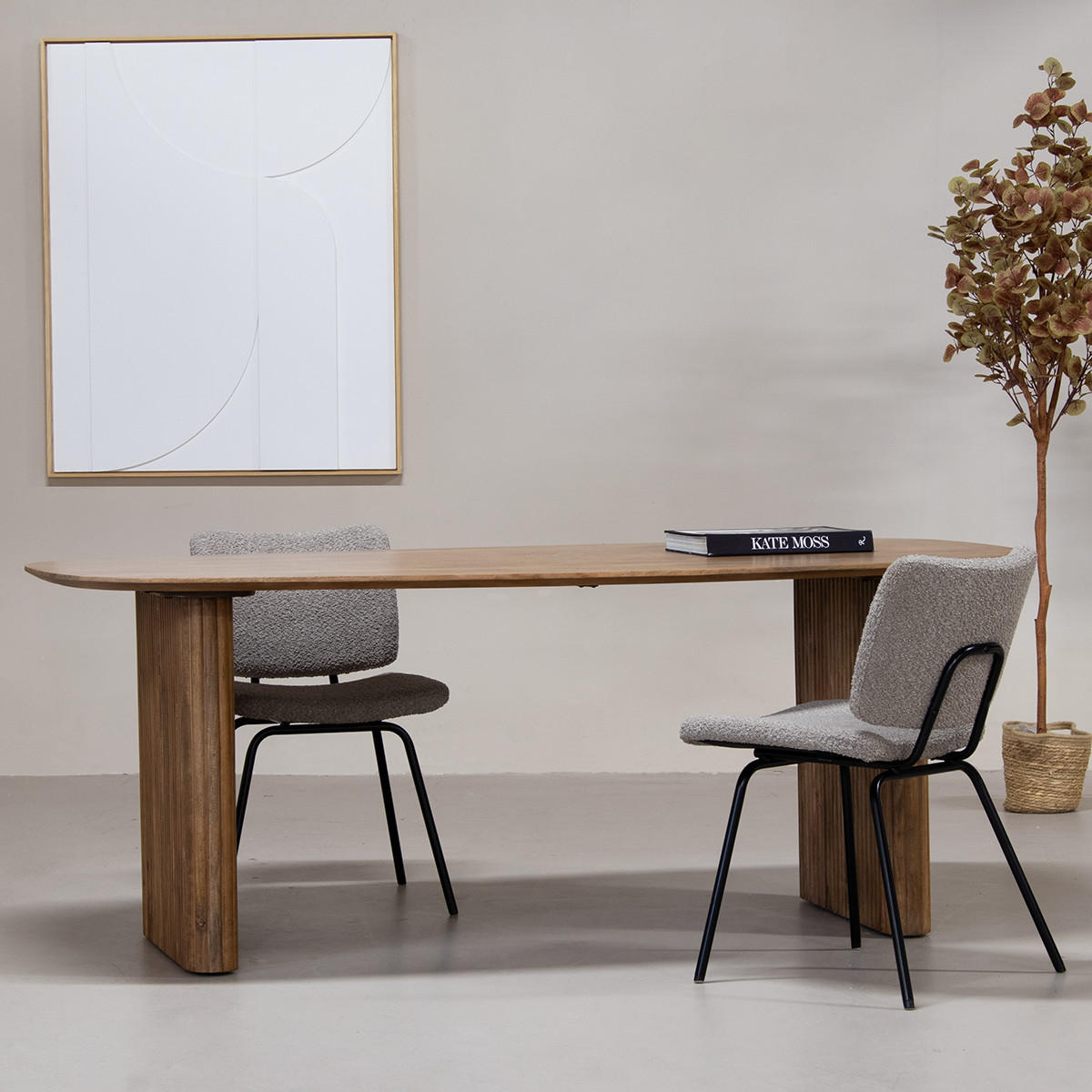 ESSTISCH Oval aus Mangoholz 240cm, natur - Braun, Holz (240/100/76cm) - Giga Meubel
