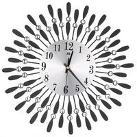 WANDUHR 37.5 cm Durchmesser Blumenförmig Metall Schwarz - Schwarz, Metall (37.5/1/37.5cm) - Livingandhome