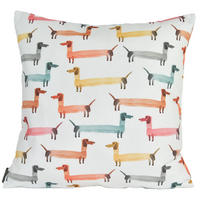 KISSENHÜLLE KLEINE DACKEL BUNT - Multicolor, Textil (50/50cm) - Yve! decoration