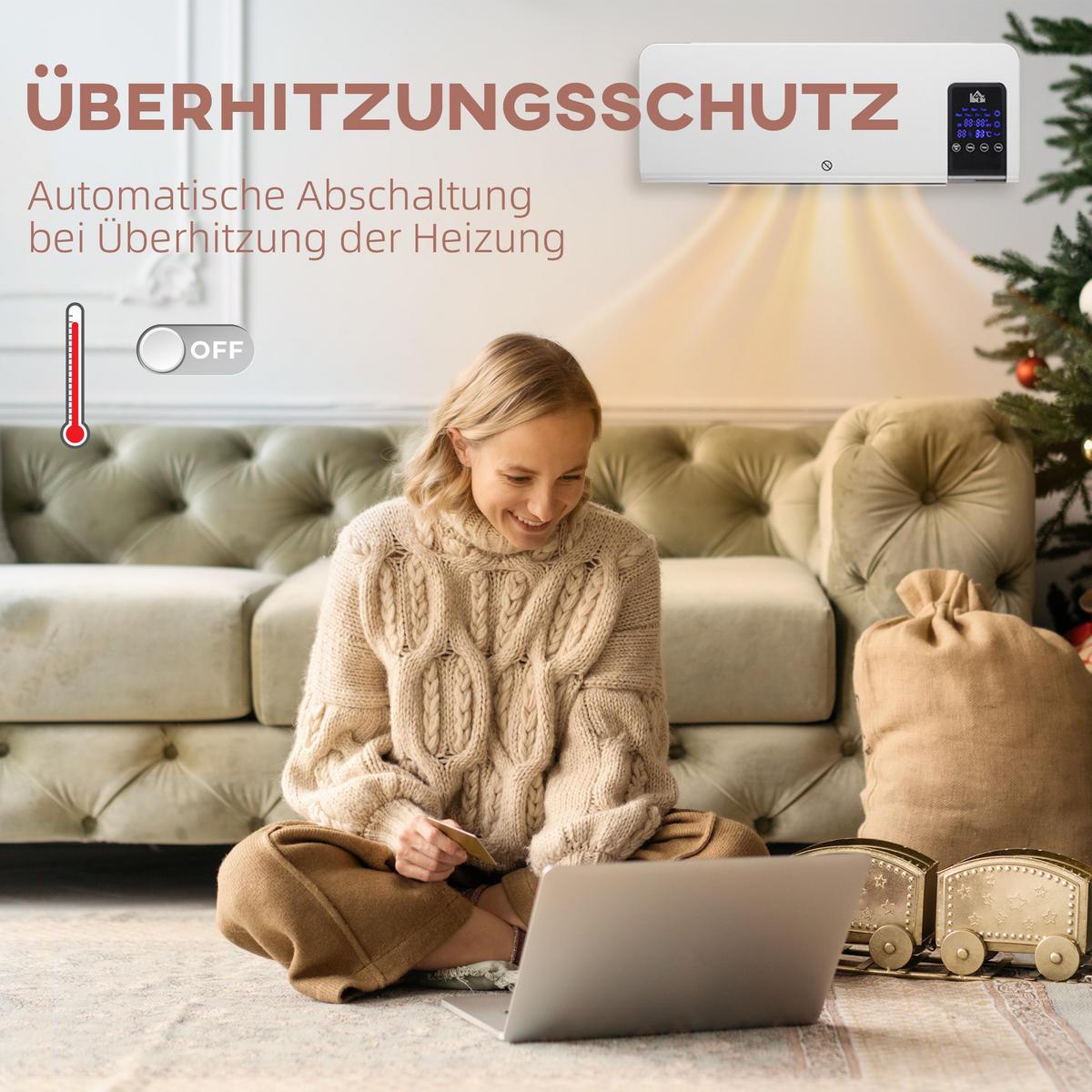 WANDHEIZGERÄT ABS Weiß - Weiß, Kunststoff (12/21.5/54.5cm) - HOMCOM
