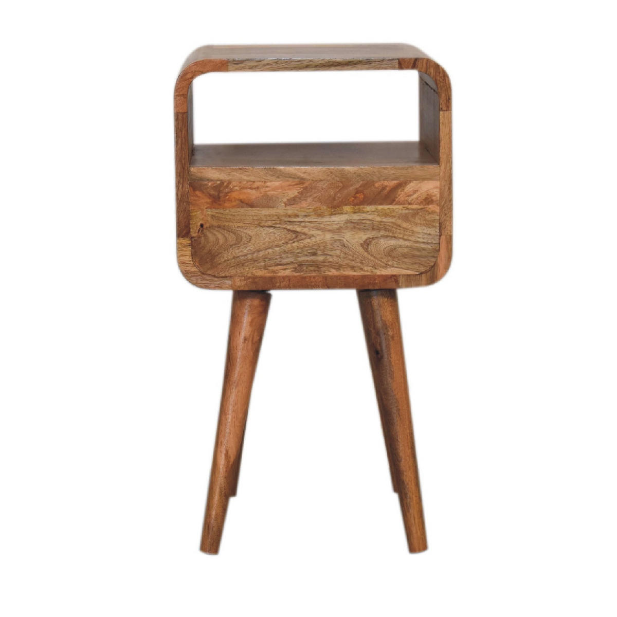 NACHTTISCH mit offenem Fach - Messingfarben/Braun, Holz/Metall (30/55/30cm) - Artisan Furniture