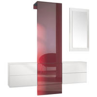GARDEROBE Carlton Paneel in Bordeaux Hochglanz - Bordeaux, Holzwerkstoff (157/193/35cm) - Vladon