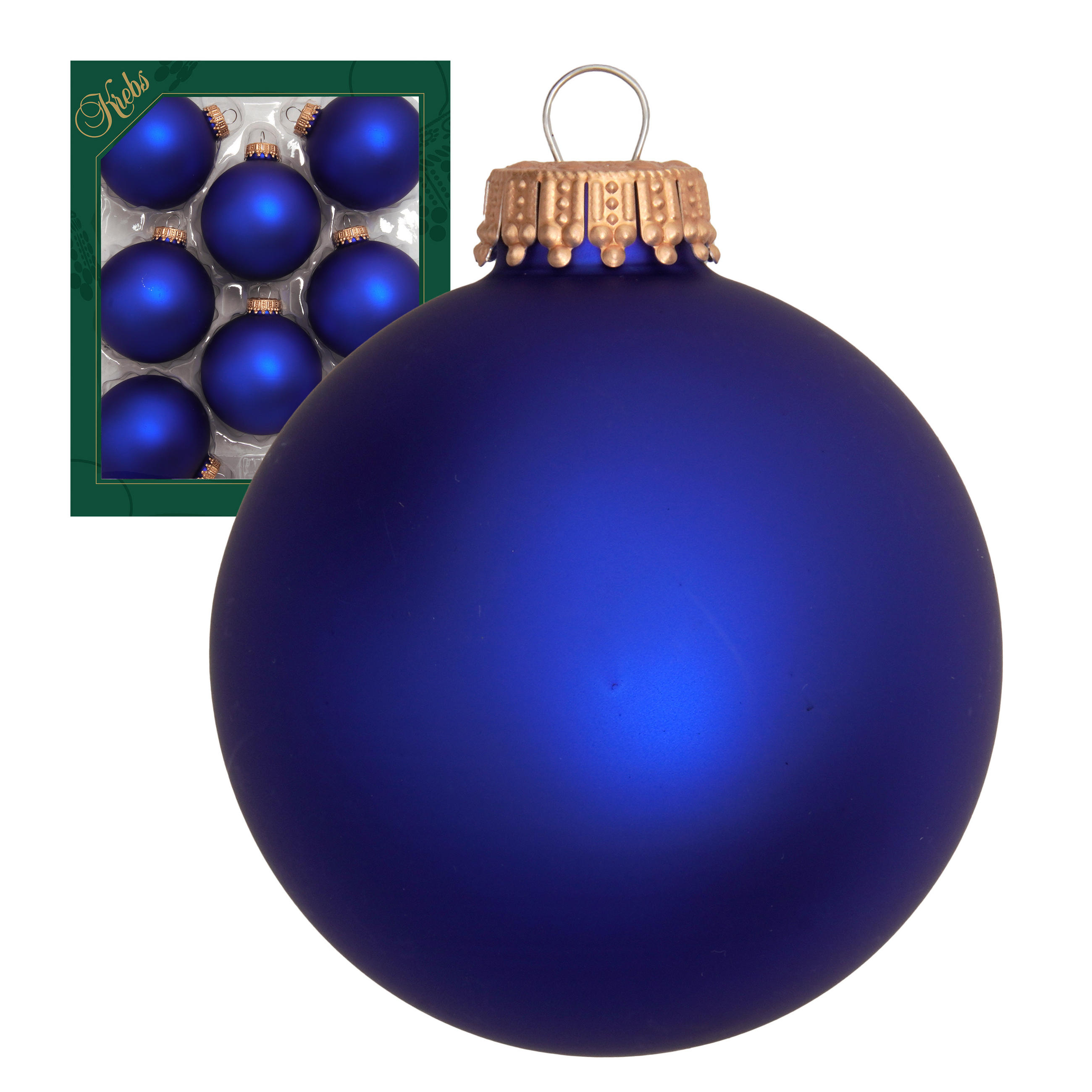 Krebs Glas Lauscha Christbaumkugeln Blau 7x7x7 cm