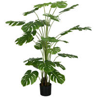 KÜNSTLICHE Pflanzen, Kunst Monstera Deliciosa, 180 cm Kunstpflanze mit Topf - Grün, Kunststoff (180cm) - HOMCOM