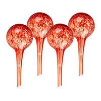 4XBEWÄSSERUNGSKUGEL - Rot, Glas (6/15/6cm) - Relaxdays