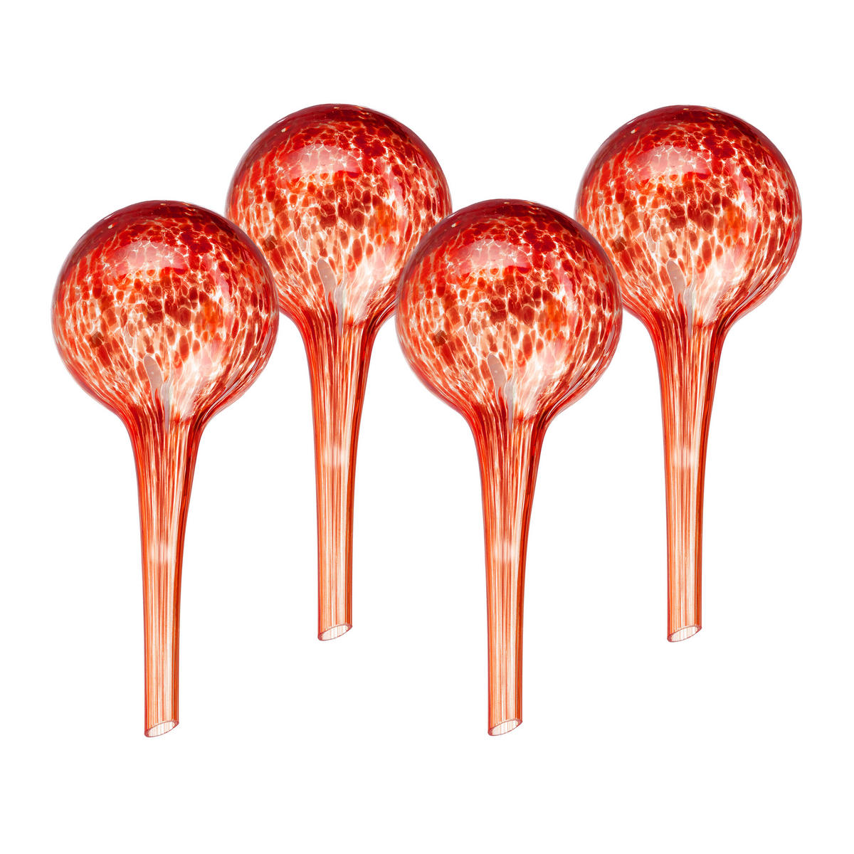 4XBEWÄSSERUNGSKUGEL - Rot, Glas (6/15/6cm) - Relaxdays