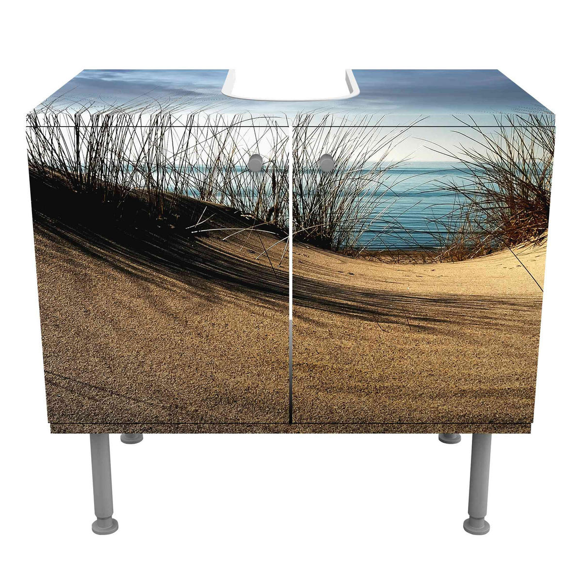 WASCHBECKENUNTERSCHRANK Sanddüne 60/55/35 cm - Beige, Holzwerkstoff (60/55/35cm) - Bilderwelten