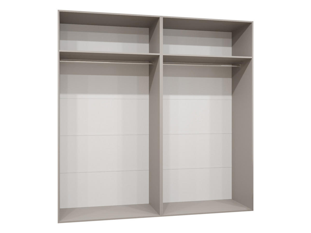 DREHTÜRENSCHRANK Mila II 200 - Kaschmir/Schwarz, Holzwerkstoff/Kunststoff (200/202/52cm) - MIRJAN24