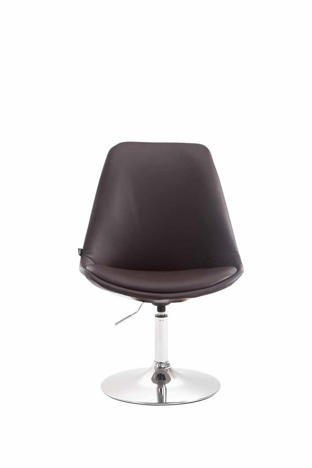 DREHSTUHL Lederlook braun - Chromfarben/Braun, Textil/Metall (48/76/57cm) - CLP