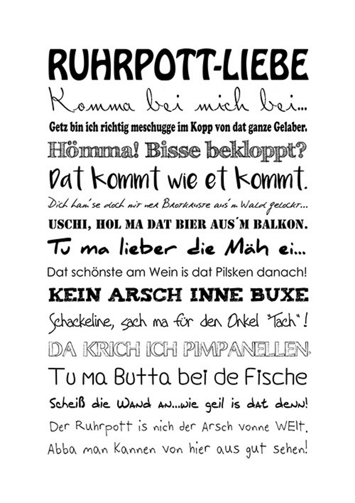 POSTER DIN A4 21x29,7 cm Ruhrpott Ruhrgebiet Sprüche - Weiß, Papier (21/29.7/2cm) - artissimo