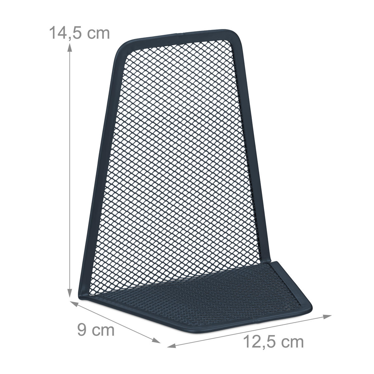 2XKNIŽNÁ podpora - antracitová, kov (12.5/14/9cm) - Relaxdays