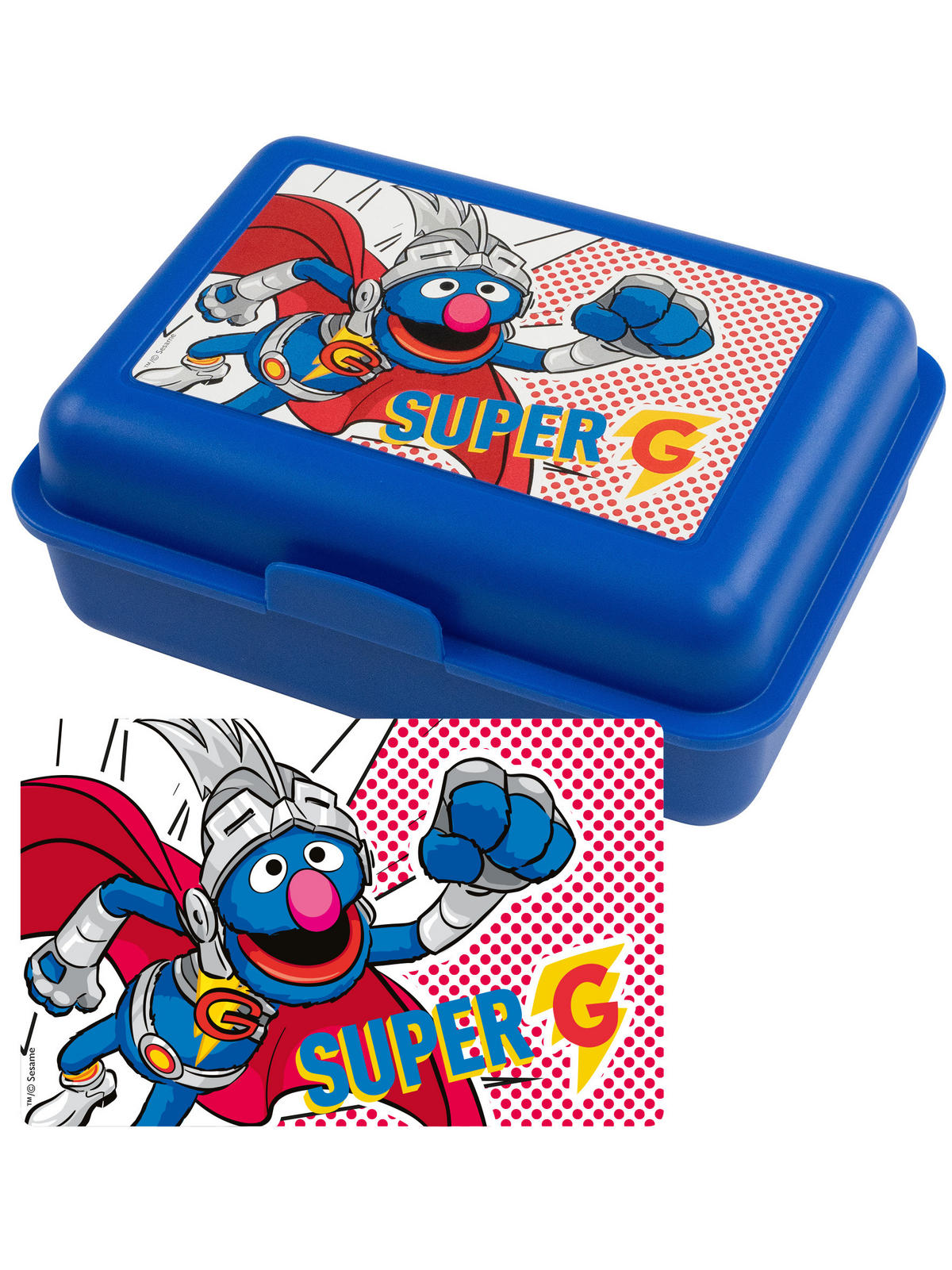 BROTDOSE Sesamstraße Super-Grobi Blau 17,5 x 12,8 x 6,9 cm - Blau, Kunststoff (17.5/6.9/12.8cm) - United Labels