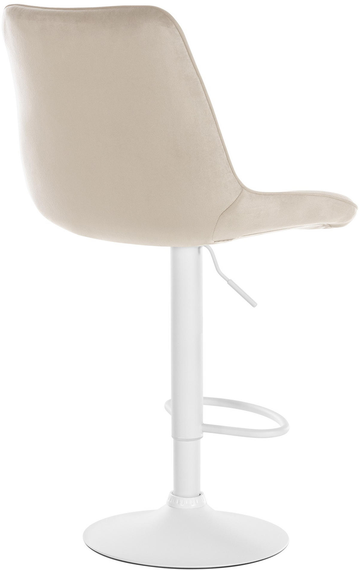 BARHOCKER Tolor Samt weiß creme - Naturfarben/Weiß, Textil/Metall (49.5/112/50cm) - TPFLiving