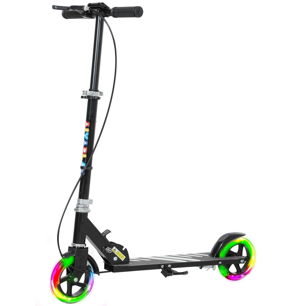 KINDERSCOOTER DE-16975 2 Räder klappbar mit LED-Leuchten Schwarz - Schwarz, Kunststoff (73/36/89cm) - ComfortXL