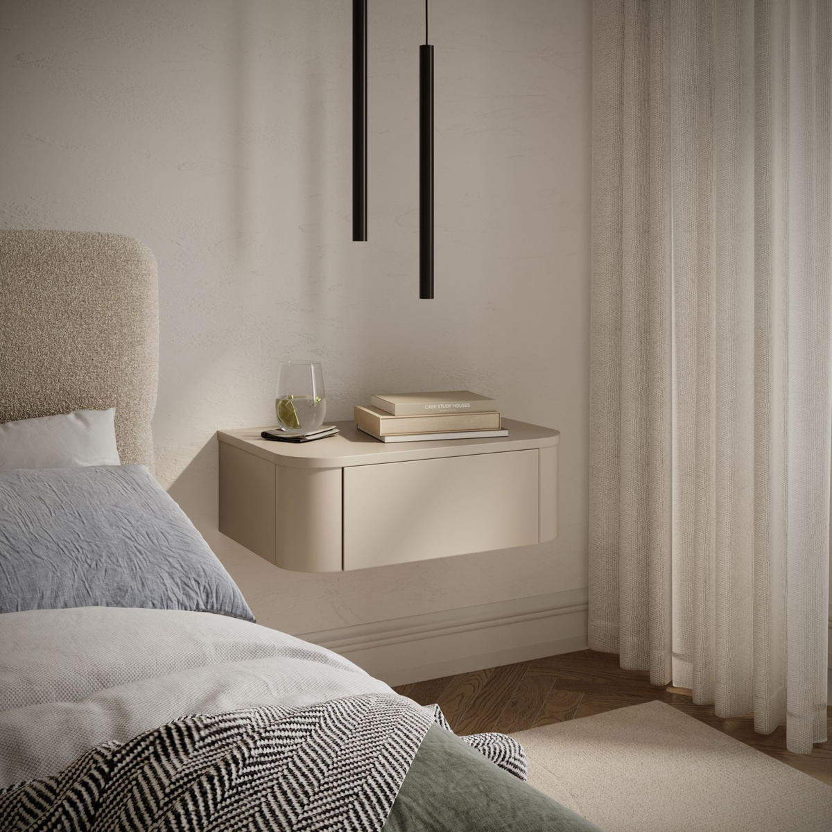 NACHTTISCH 2-er Set Luvio Kaschmirgrau 59 cm - Taupe, Holzwerkstoff (59.1/20/39cm) - Selsey
