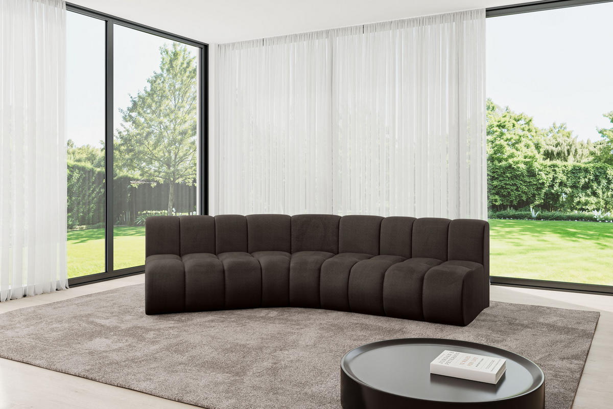 ECKSOFA modulares Sofa Montra-L1 - 290x174x70 cm Braun - Braun, Holzwerkstoff/Textil (290/174cm) - ALTDECOR