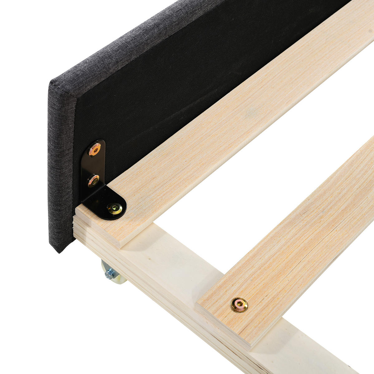 TAGEBETT 90x200cm Grau Leinen mit Ausziehbett minimalistisch - Grau, Holz (90/200cm) - FLIEKS