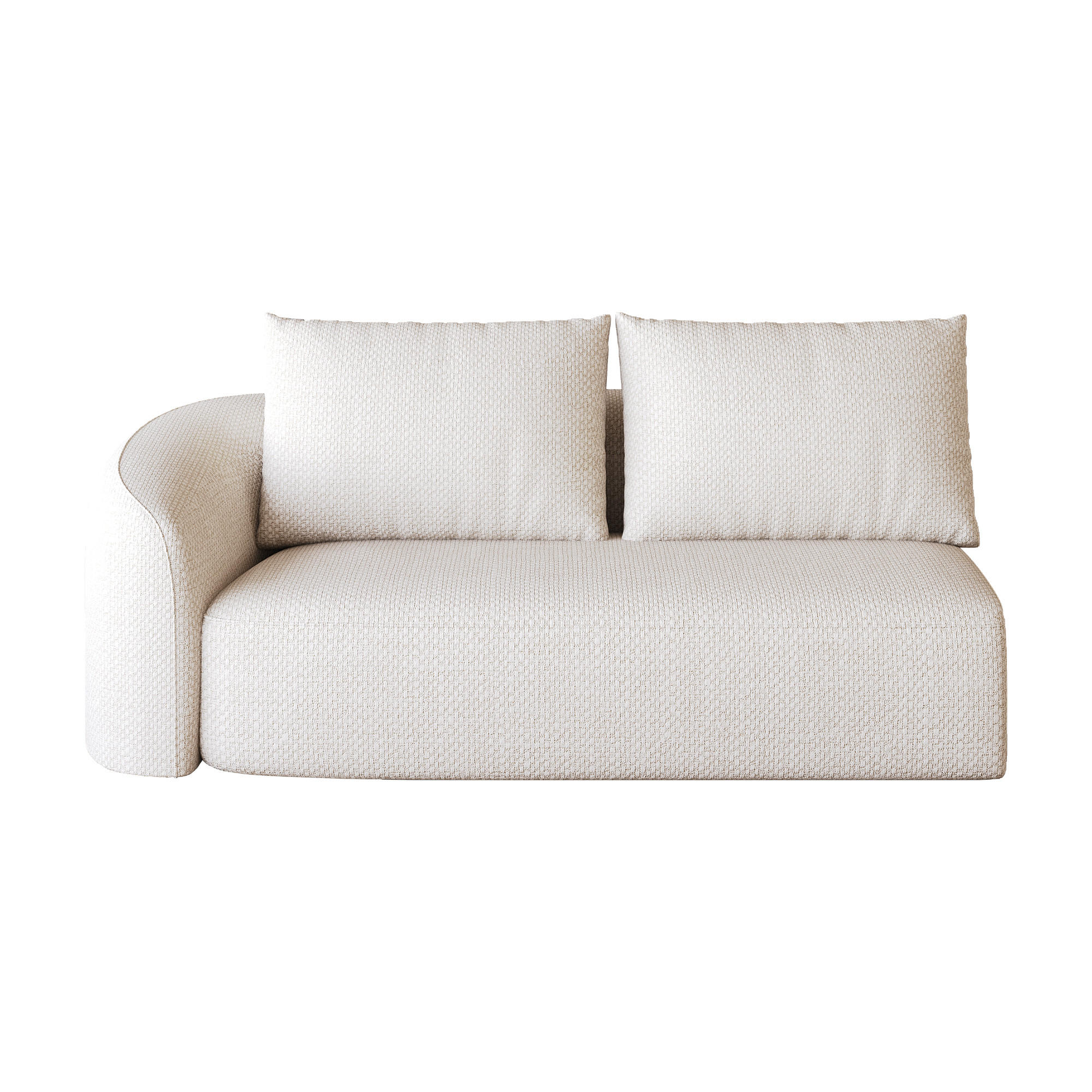 SOFAELEMENT DE-34711 Links-2-Sitzer Weiß - Weiß, Textil (90/85/160cm) - ComfortXL