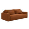 3-SITZER SOFA mit Schlaffunktion Samt Stoff Orange - Terra cotta/Schwarz, Kunststoff/Textil (238/82/105cm) - Makamii
