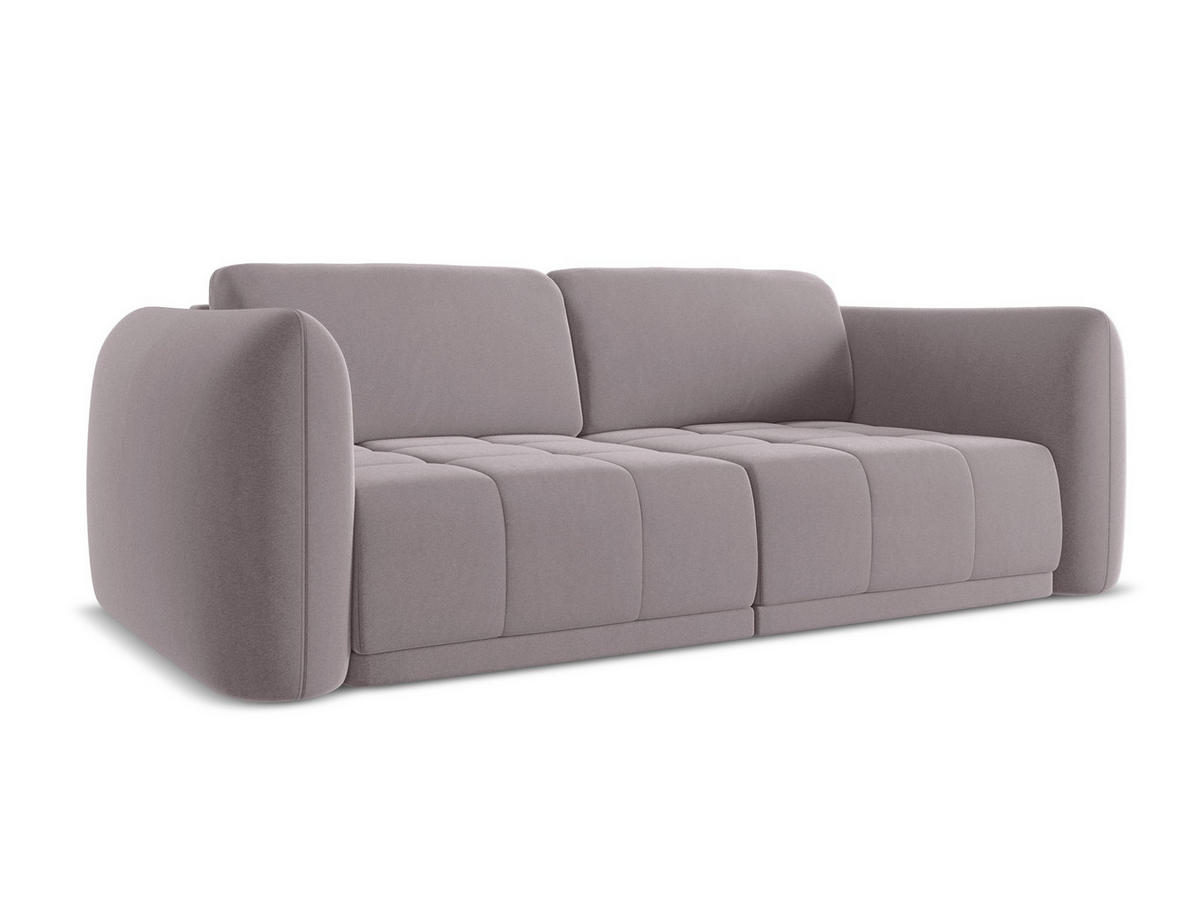 3-SITZER SOFA Samt Stoff Violett - Lila/Flieder, Kunststoff/Textil (210/74/105cm) - Makamii