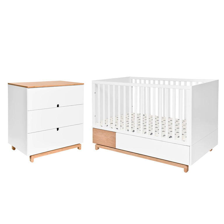 SOBA ZA BEBE 2-dijelni Bijelo i drvo - bijela, drvni materijal (144/96/75cm) - Petits-meubles