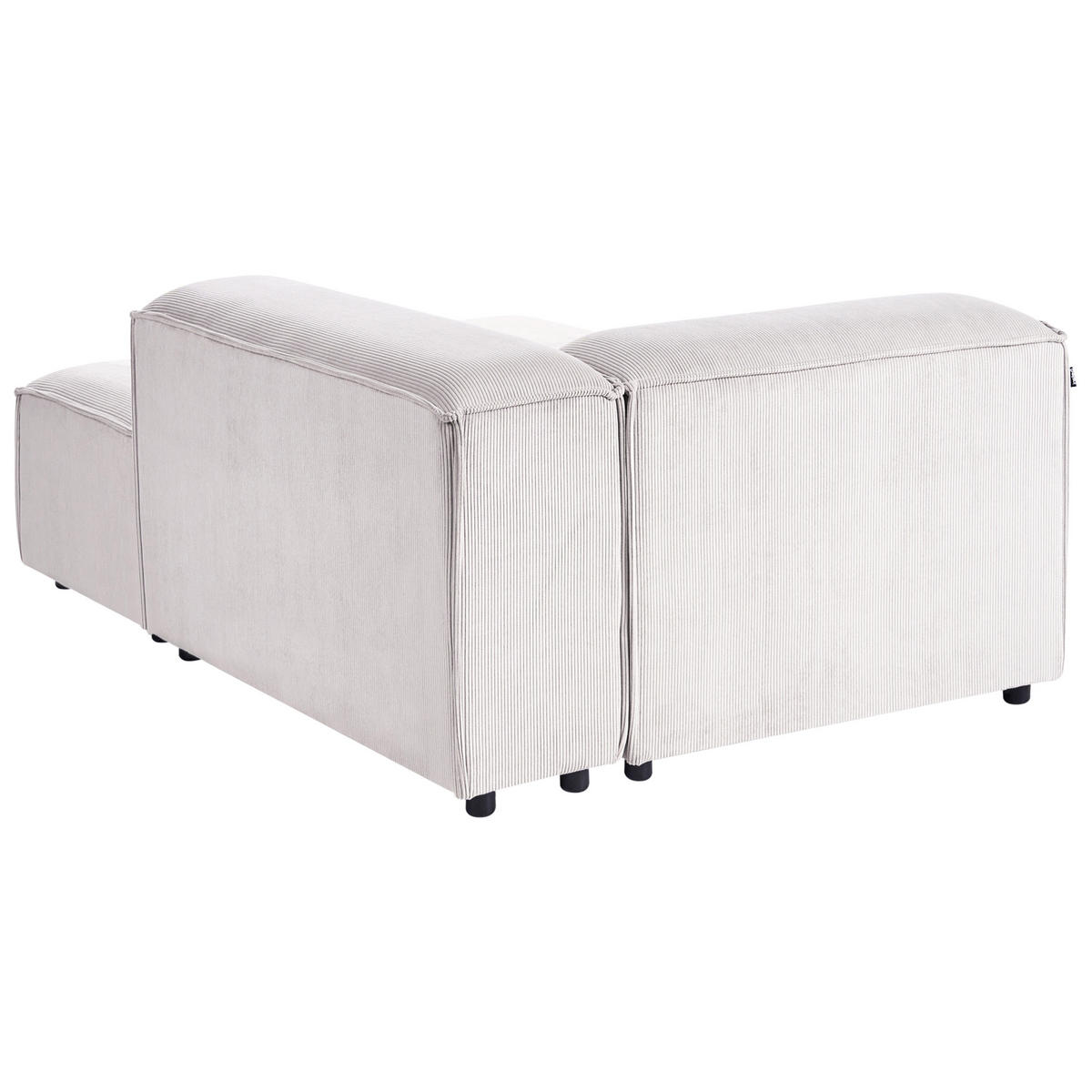 ČALOUNĚNÉ LEHÁTKO CHAISE LONGUE LEVOSTRANNÉ Manšestr Krémově bílé Ardal - bílá/černá, textil (119/68/180cm) - Beliani