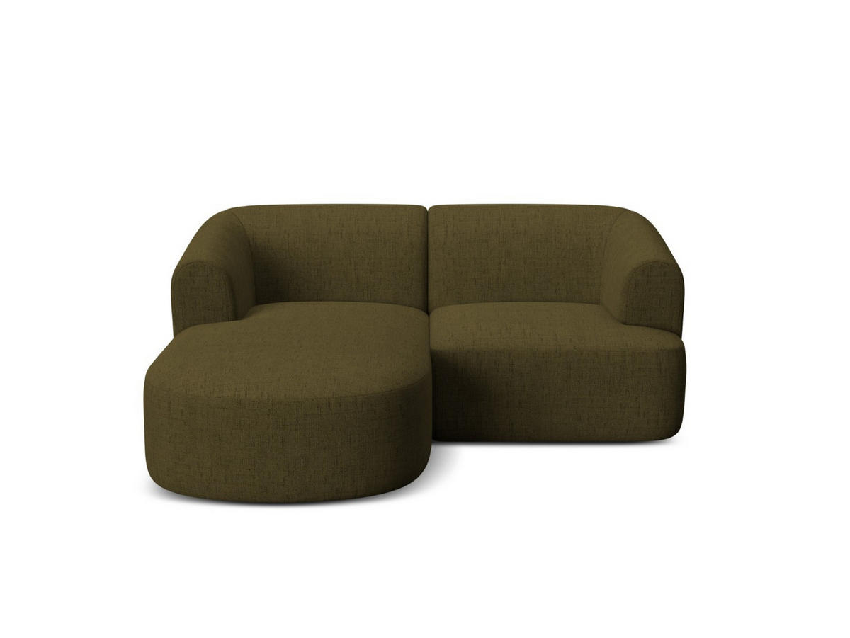 MODULARES-ECKSOFA links Campi aus strukturiertem Stoff grün 3 Sitzplätze - Grün, Textil (156/180cm) - Cosmopolitan Design