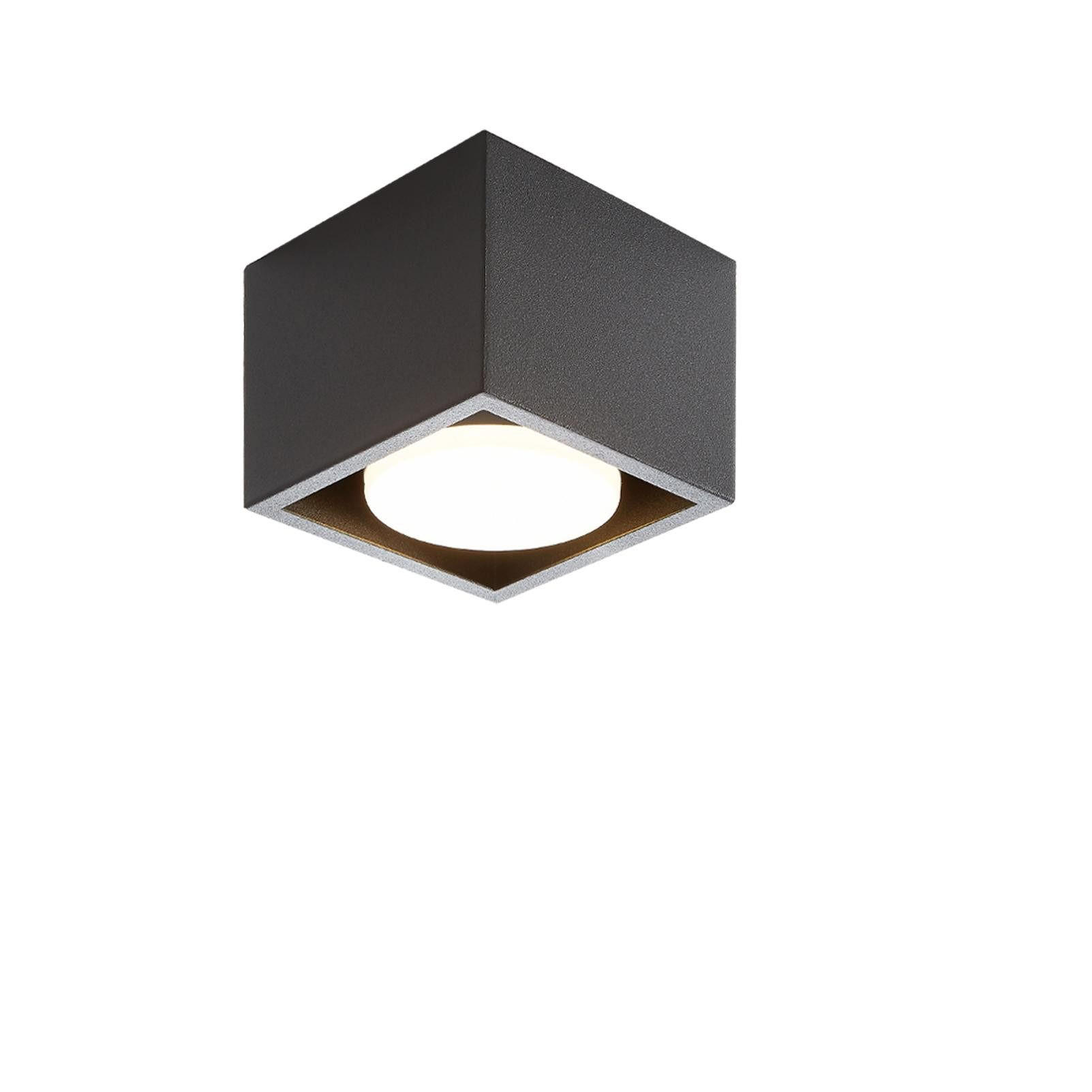 DECKENSTRAHLER Brook 11/11/9cm - Schwarz, Metall (11/11/9cm) - ZMH