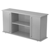 SIDEBOARD mit 2 Flügeltüren 44,8/166,1/84 cm in Grau/Silberfarben Relinggriff (Kunststoff) - Silberfarben/Grau, Holzwerkstoff (166.1/84/44.8cm) - bümö
