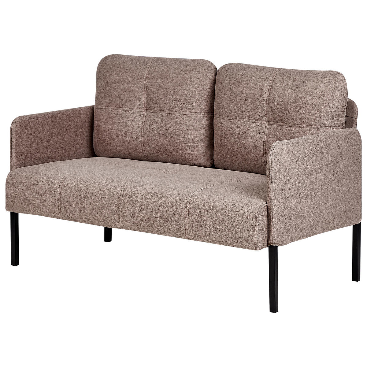 2-SITZER-SOFA hellbraun Lahti - Schwarz/Braun, Textil (124/70/70cm) - Beliani