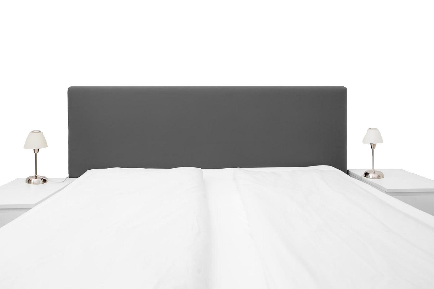 BOXSPRING-KOPFTEILBEZUG Housse Udo mittelgrau - Dunkelgrau, Textil (140/200cm) - Magma Heimtexx
