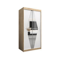 SCHWEBETÜRENSCHRANK 200/100/62 2-türig - Silberfarben/Weiß, Holz/Kunststoff (100/200/62cm) - Abiks Möbel