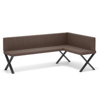 ECKBANK rechts VERO X Webstoff glatt, 128/168 cm Braun - Braun, Textil/Metall (128/168cm) - Idohome