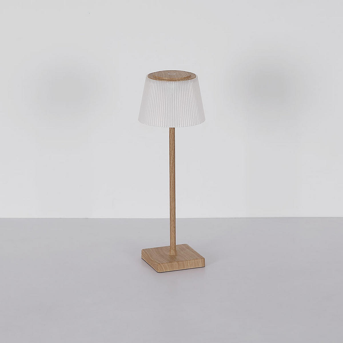 LED TISCHLEUCHTE Holzoptik Braun - Braun, Kunststoff (13/13/38cm) - Globo Lighting