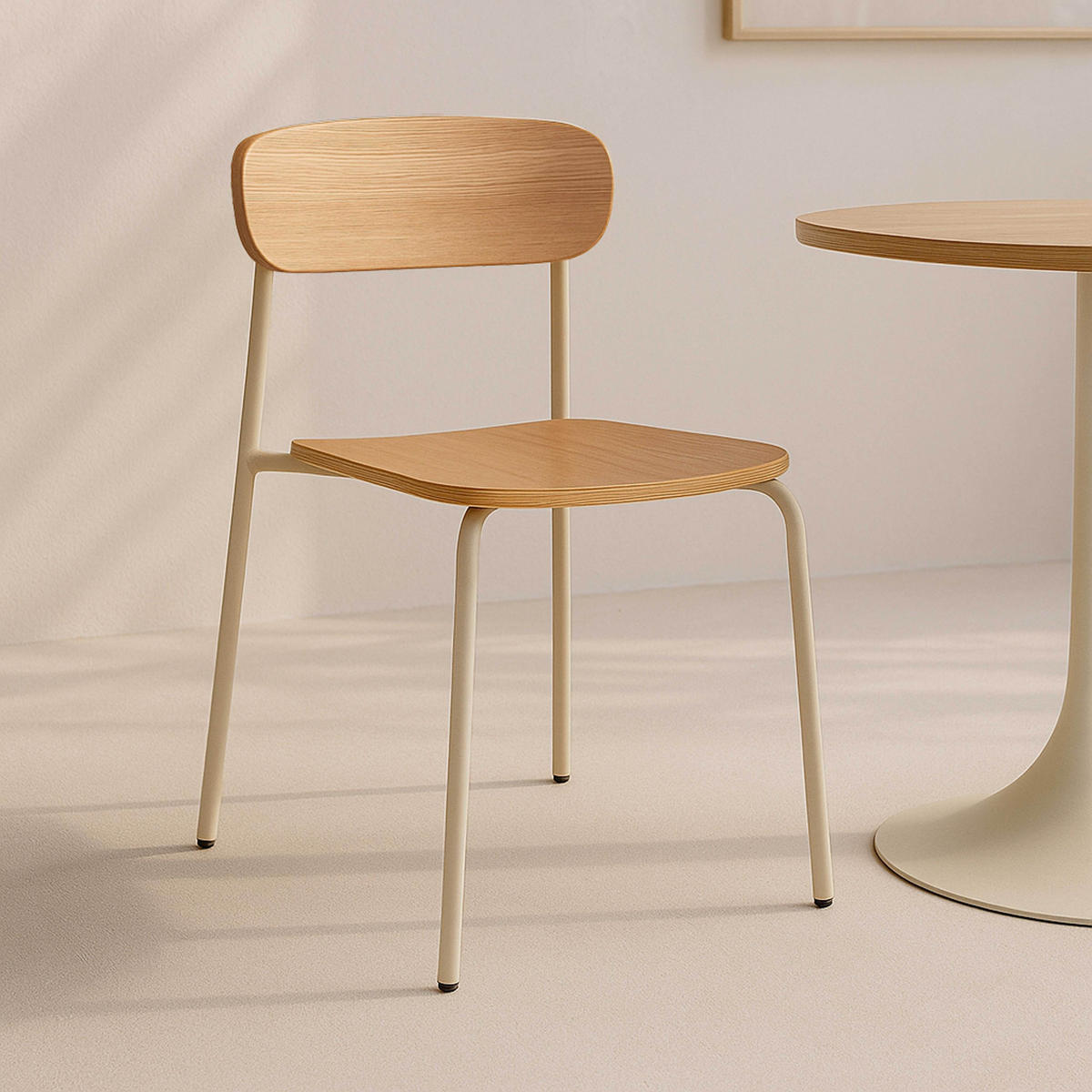 STÜHLE 2-tlg., Beige - Beige, Metall (46/78/52cm) - Oviala
