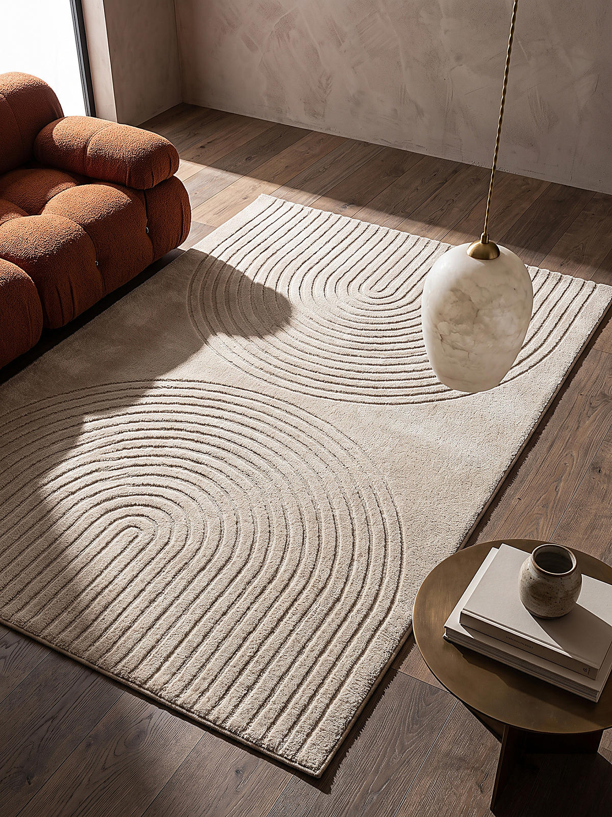KURZFLORTEPPICH Geometrisch MUOTA Polypropylen Beige 240 x 340 cm - Beige, Textil (240/340cm) - KADIMA DESIGN