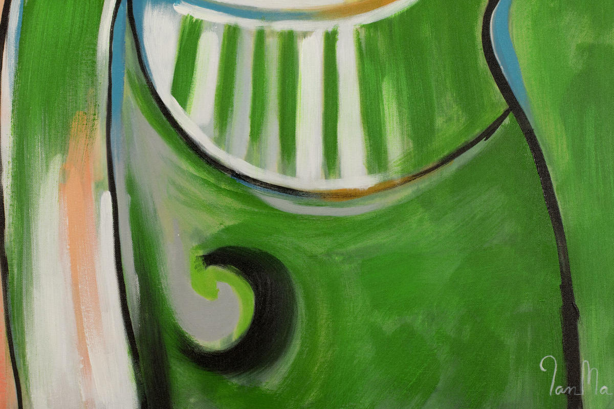 ACRYLBILD HANDGEMALT 60/90 cm - Grün, Holz/Textil (60/90cm) - KUNSTLOFT