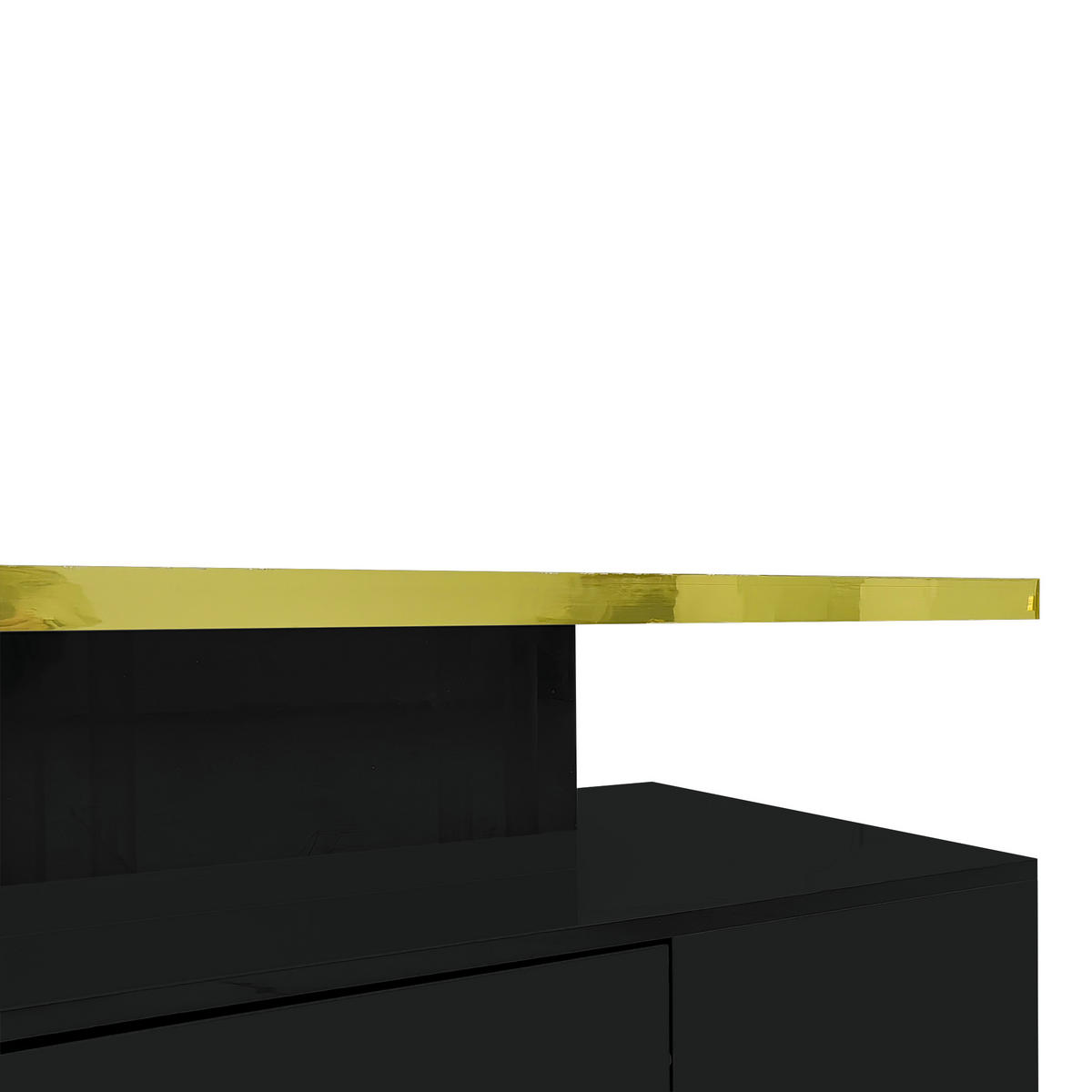 COUCHTISCH DE-038 GlowLine Schwarz - Schwarz, Holzwerkstoff (50/100/39cm) - ComfortXL